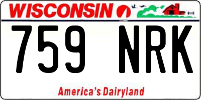WI license plate 759NRK