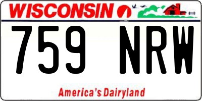 WI license plate 759NRW