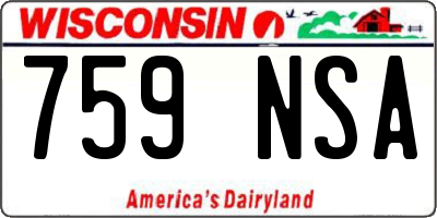 WI license plate 759NSA
