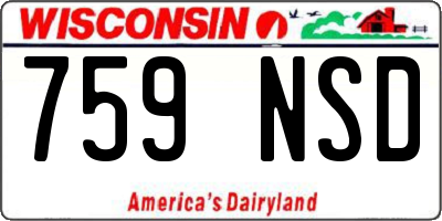 WI license plate 759NSD