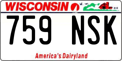 WI license plate 759NSK