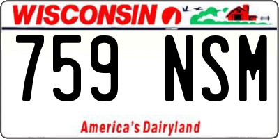 WI license plate 759NSM