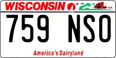 WI license plate 759NSO