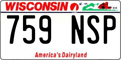 WI license plate 759NSP