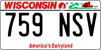 WI license plate 759NSV