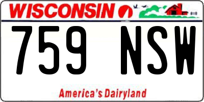 WI license plate 759NSW