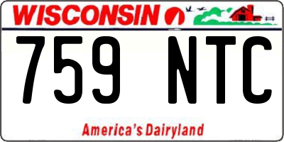 WI license plate 759NTC