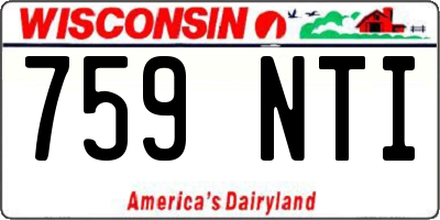 WI license plate 759NTI