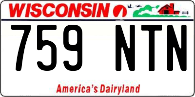WI license plate 759NTN