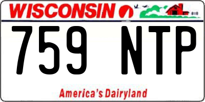 WI license plate 759NTP