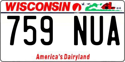 WI license plate 759NUA