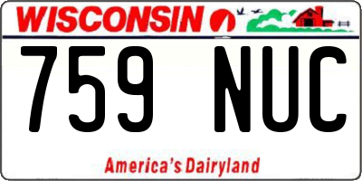 WI license plate 759NUC