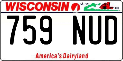 WI license plate 759NUD