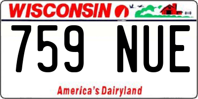 WI license plate 759NUE