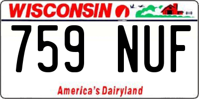 WI license plate 759NUF