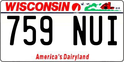 WI license plate 759NUI