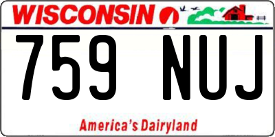 WI license plate 759NUJ