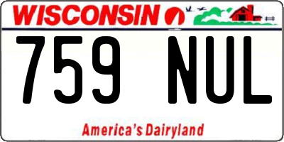 WI license plate 759NUL