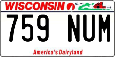 WI license plate 759NUM