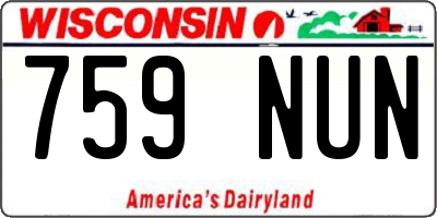WI license plate 759NUN