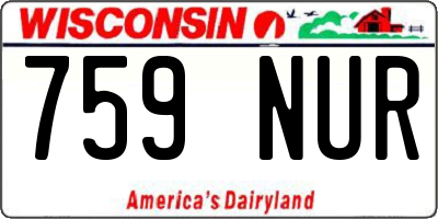 WI license plate 759NUR