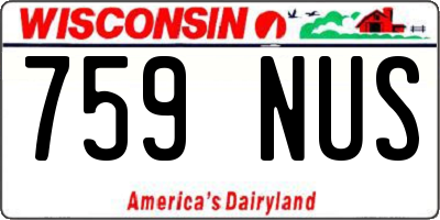 WI license plate 759NUS