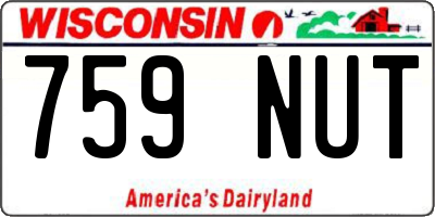 WI license plate 759NUT