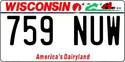 WI license plate 759NUW