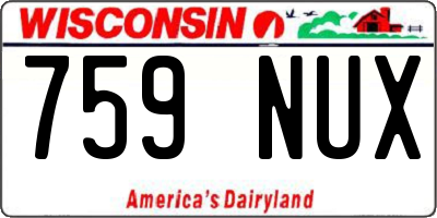 WI license plate 759NUX