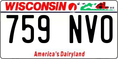 WI license plate 759NVO
