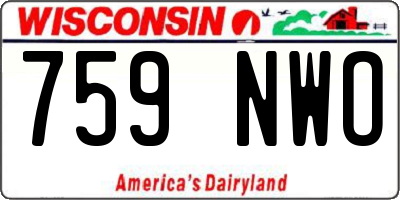WI license plate 759NWO
