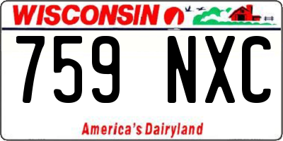 WI license plate 759NXC
