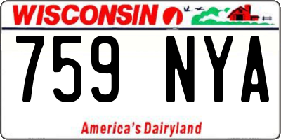 WI license plate 759NYA