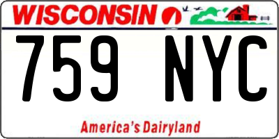 WI license plate 759NYC