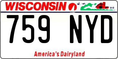 WI license plate 759NYD