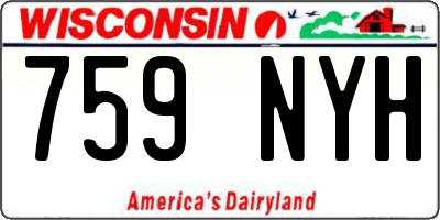 WI license plate 759NYH