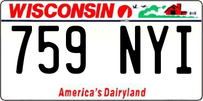 WI license plate 759NYI