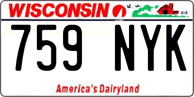 WI license plate 759NYK
