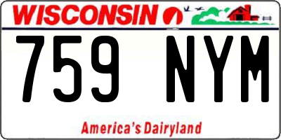 WI license plate 759NYM