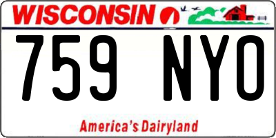 WI license plate 759NYO