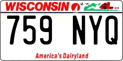 WI license plate 759NYQ