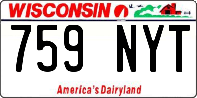 WI license plate 759NYT