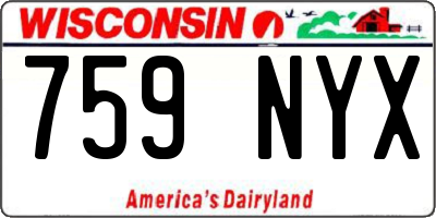 WI license plate 759NYX