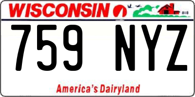 WI license plate 759NYZ