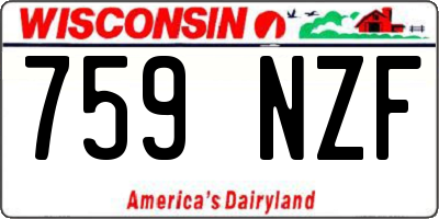 WI license plate 759NZF