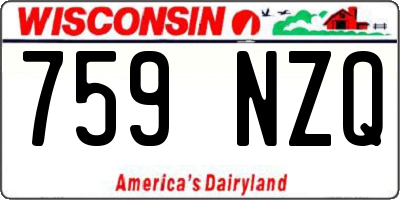WI license plate 759NZQ