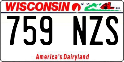 WI license plate 759NZS
