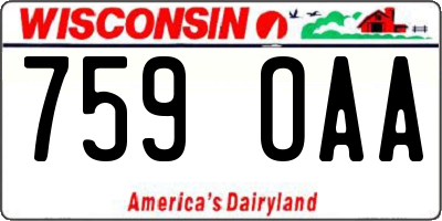 WI license plate 759OAA