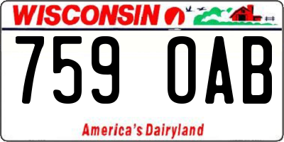WI license plate 759OAB