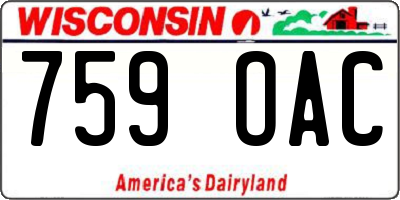 WI license plate 759OAC